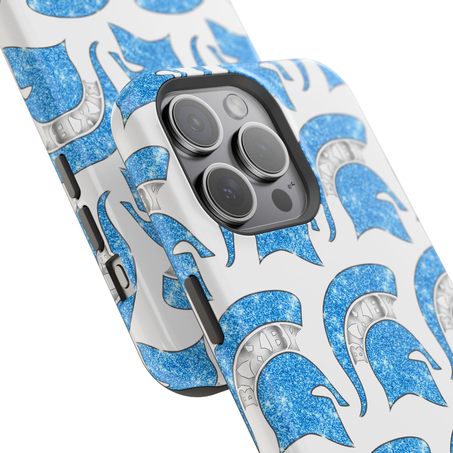 Bixby Spartan Blue Bling Logo Impact Resistant iPhone Case