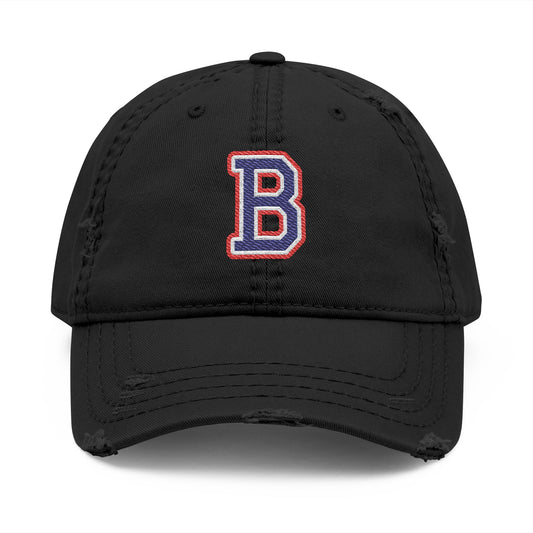 Bixby Spartans Distressed Dad Hat, Embroidered Varsity B