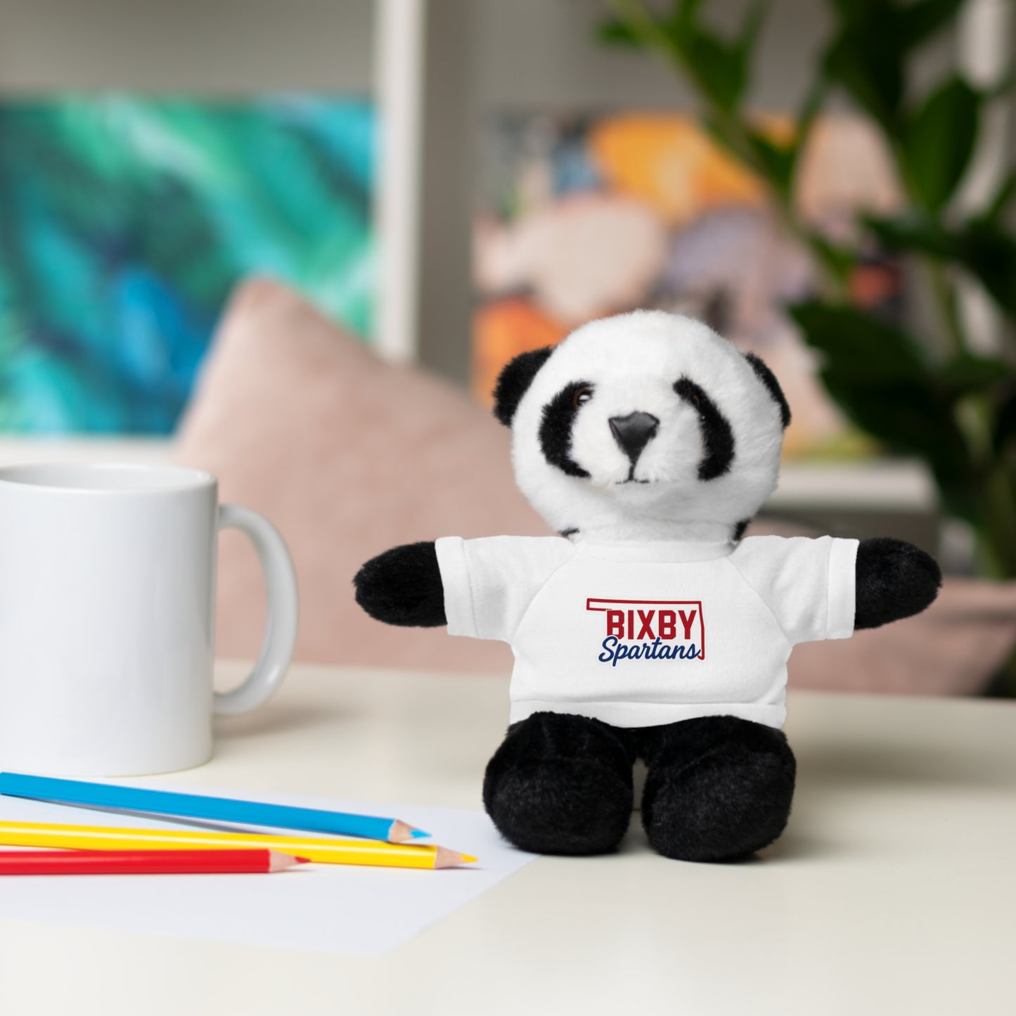 Bixby Oklahoma Spartan Stuffed Animal Logo