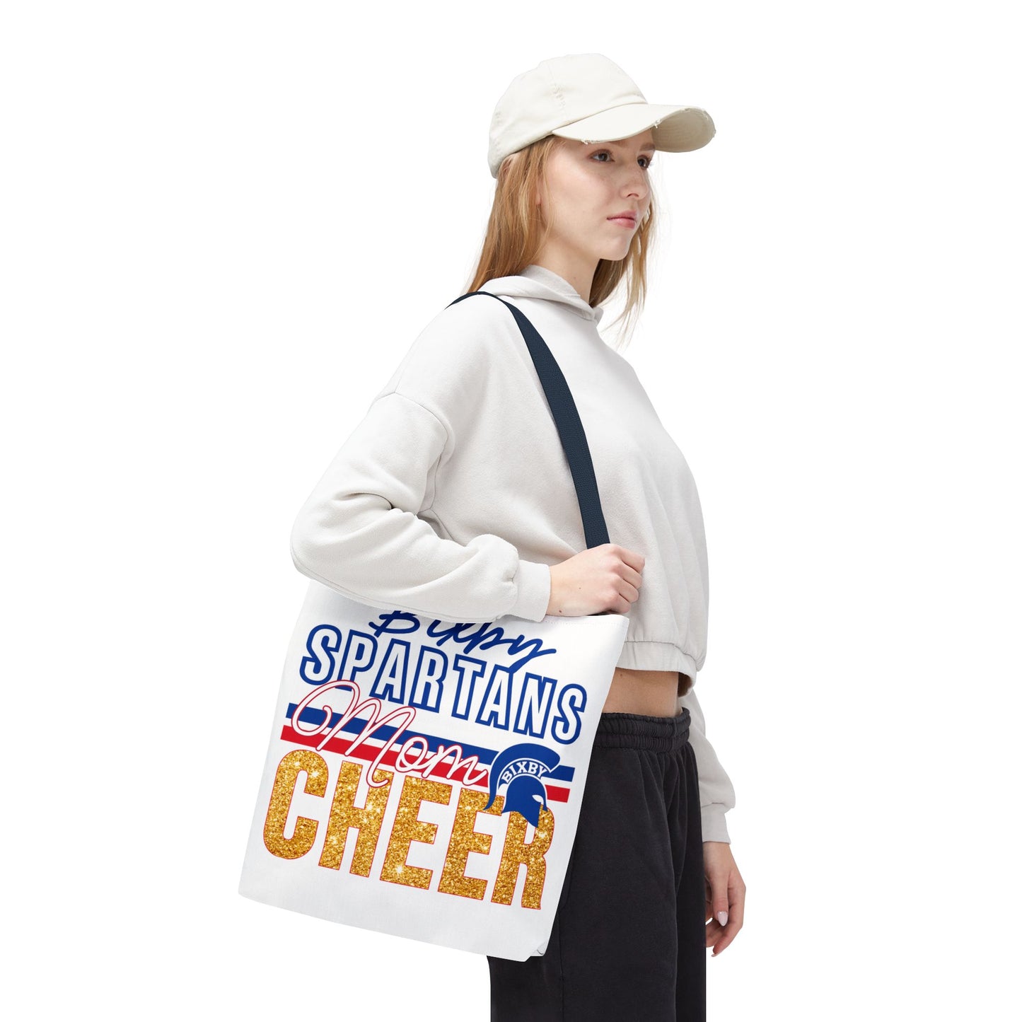 Bixby Spartans Cheer Mom Polyester Tote Bag