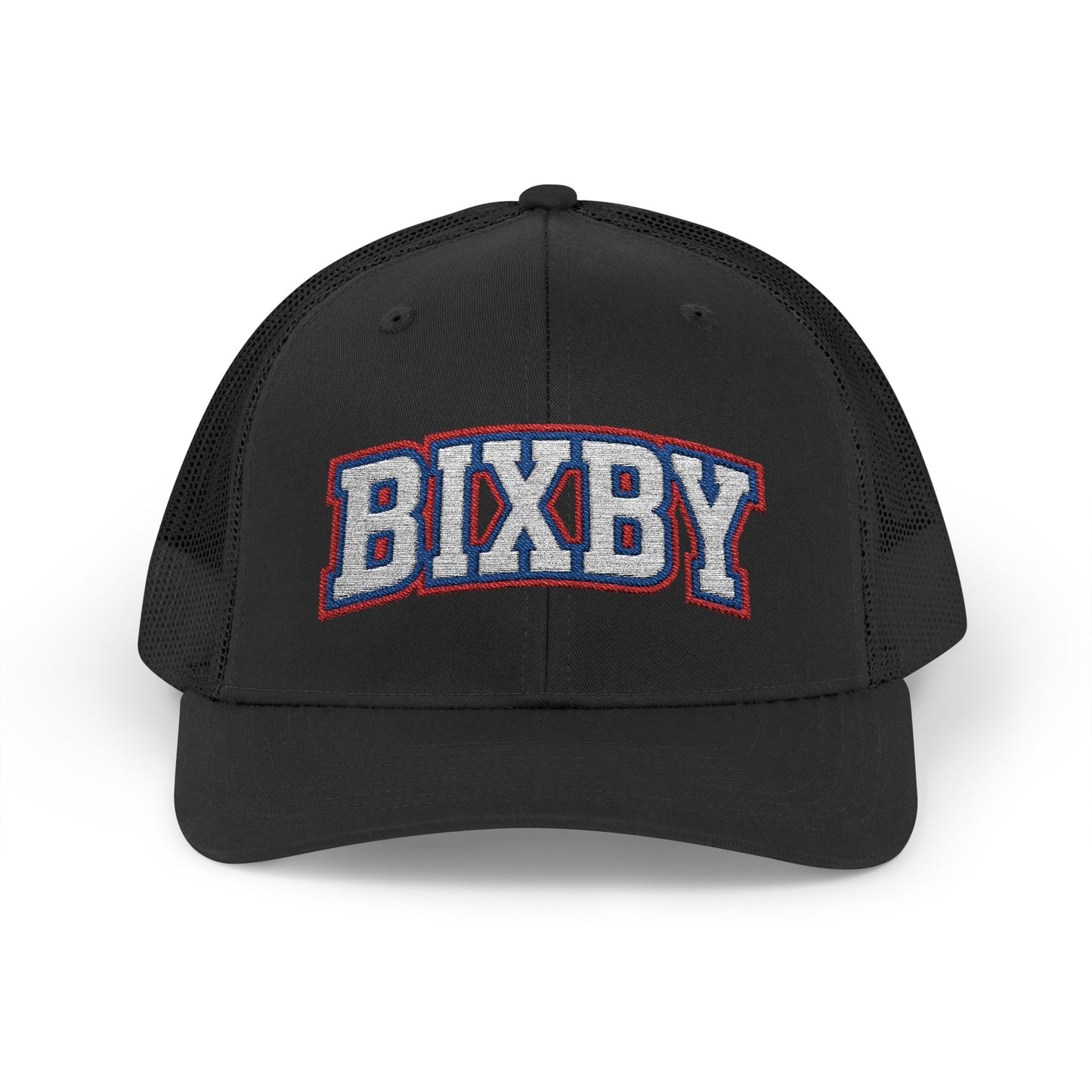 Bixby White Athletic Letter Embroidered Trucker Snapback