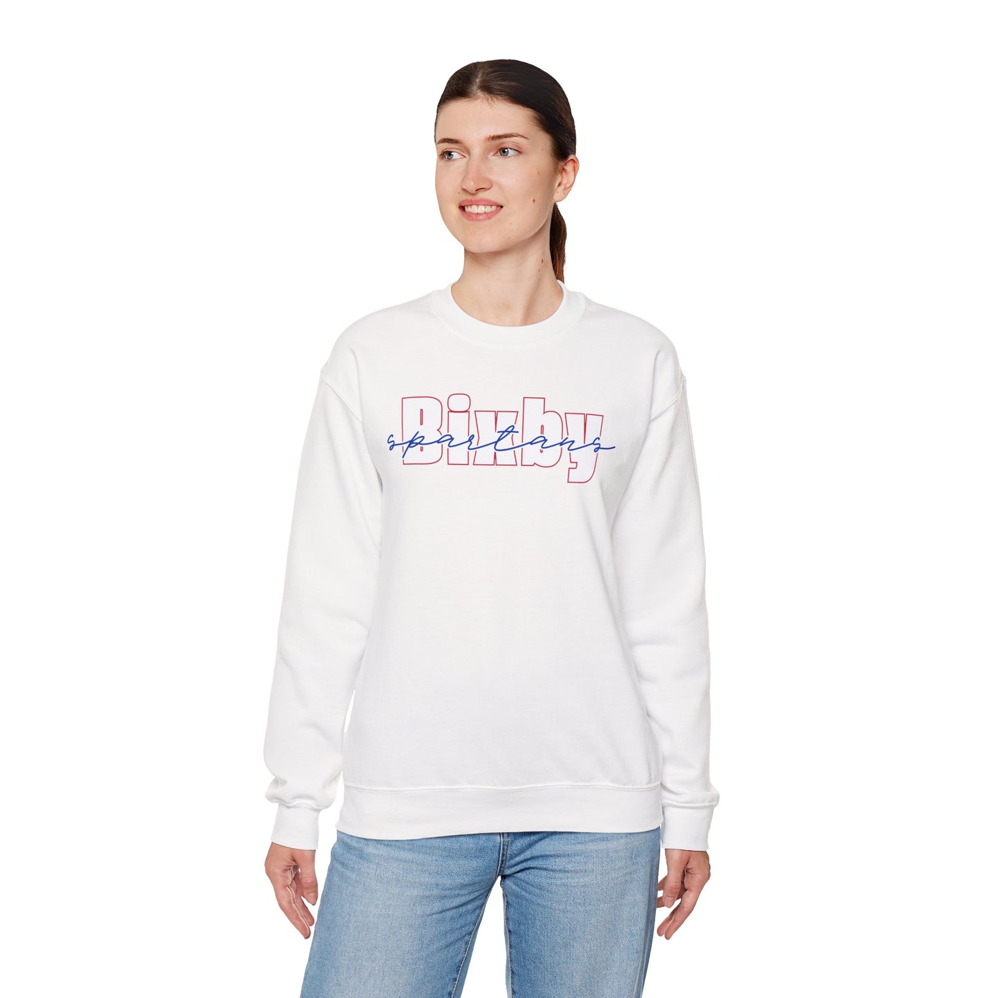 Bixby Spartans Cursive Gildan Sweatshirt