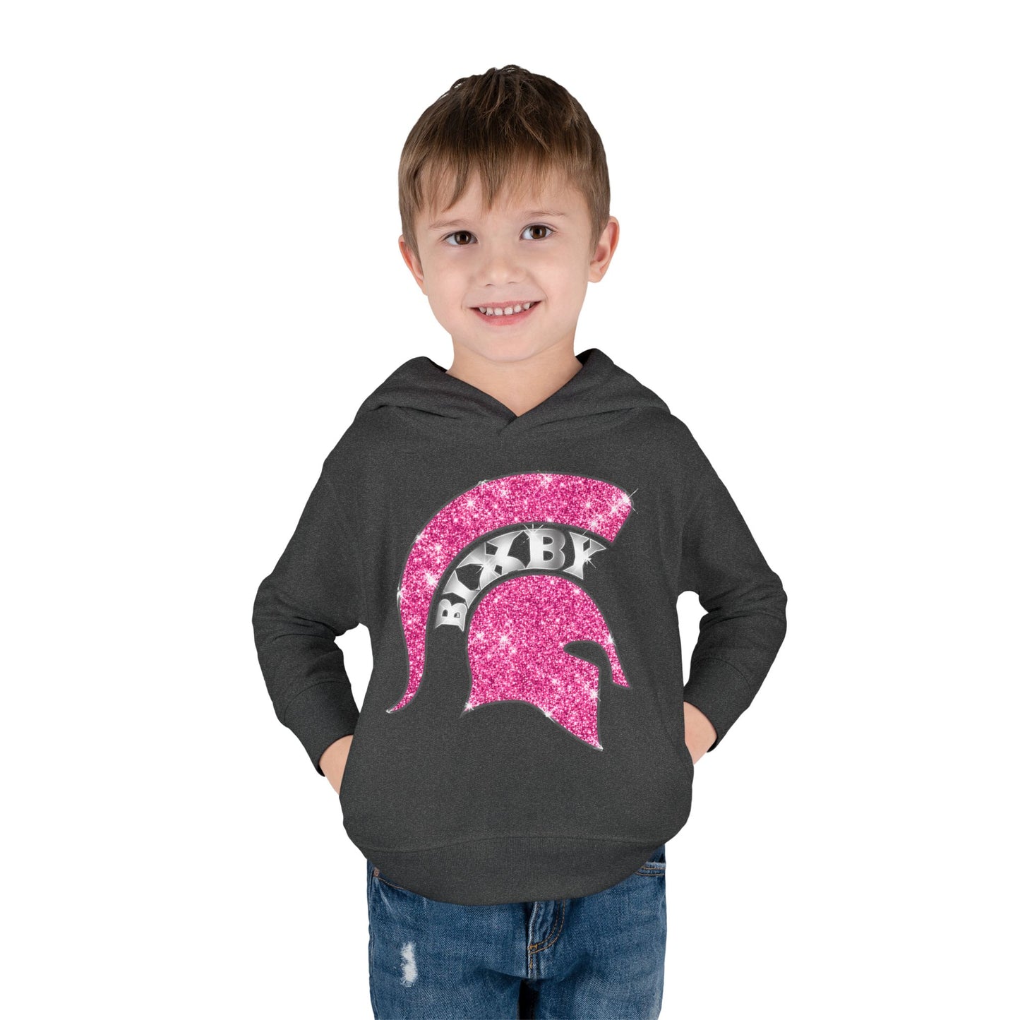 Bixby Spartans Pink Bling Toddler Rabbit Skins Hoodie