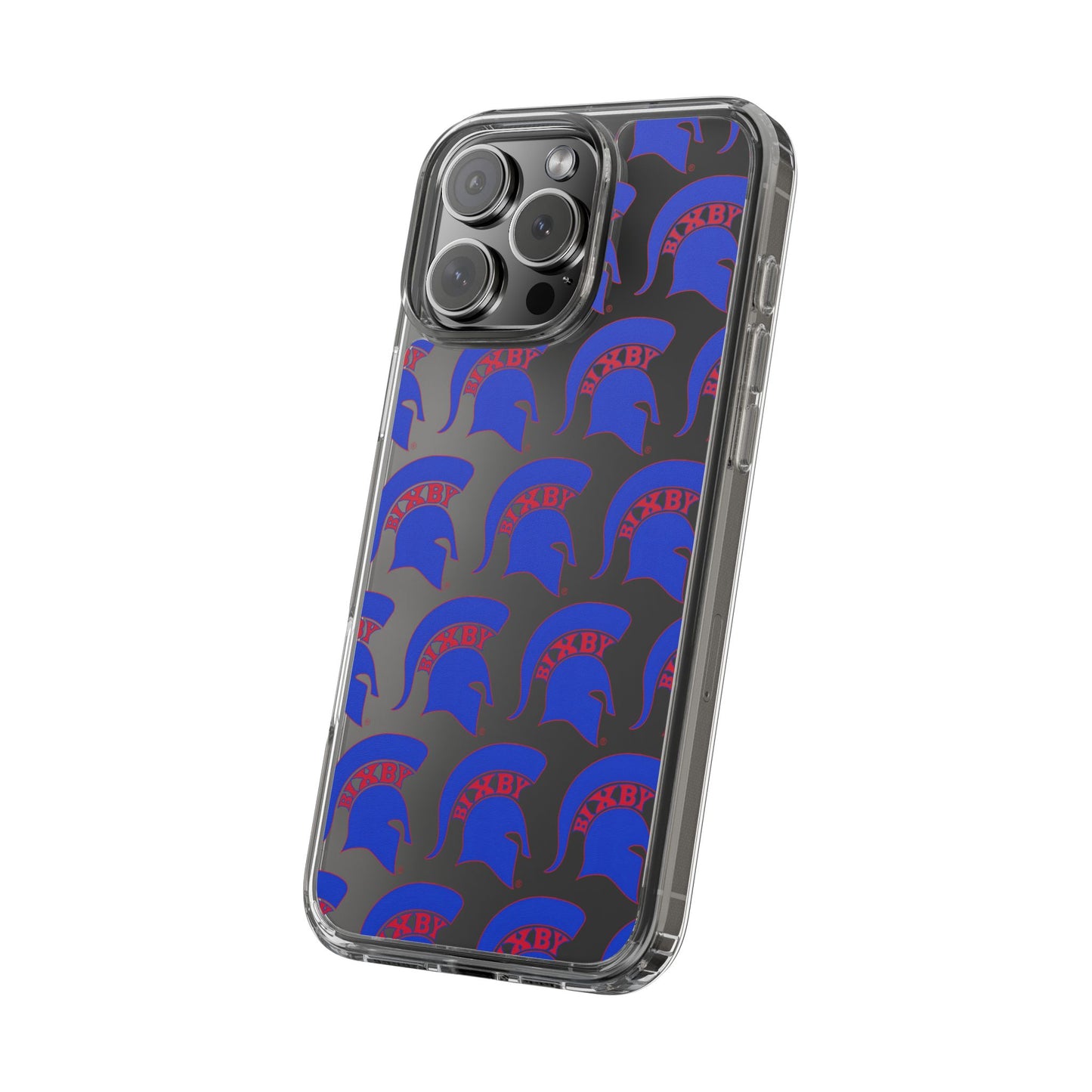 Spartan Blue Logo Clear Apple Phone Case