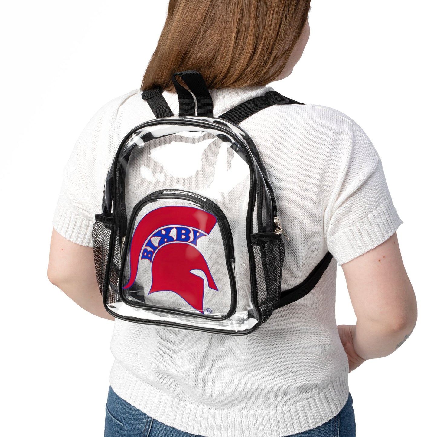 Spartan Red Logo Clear Event Backpack