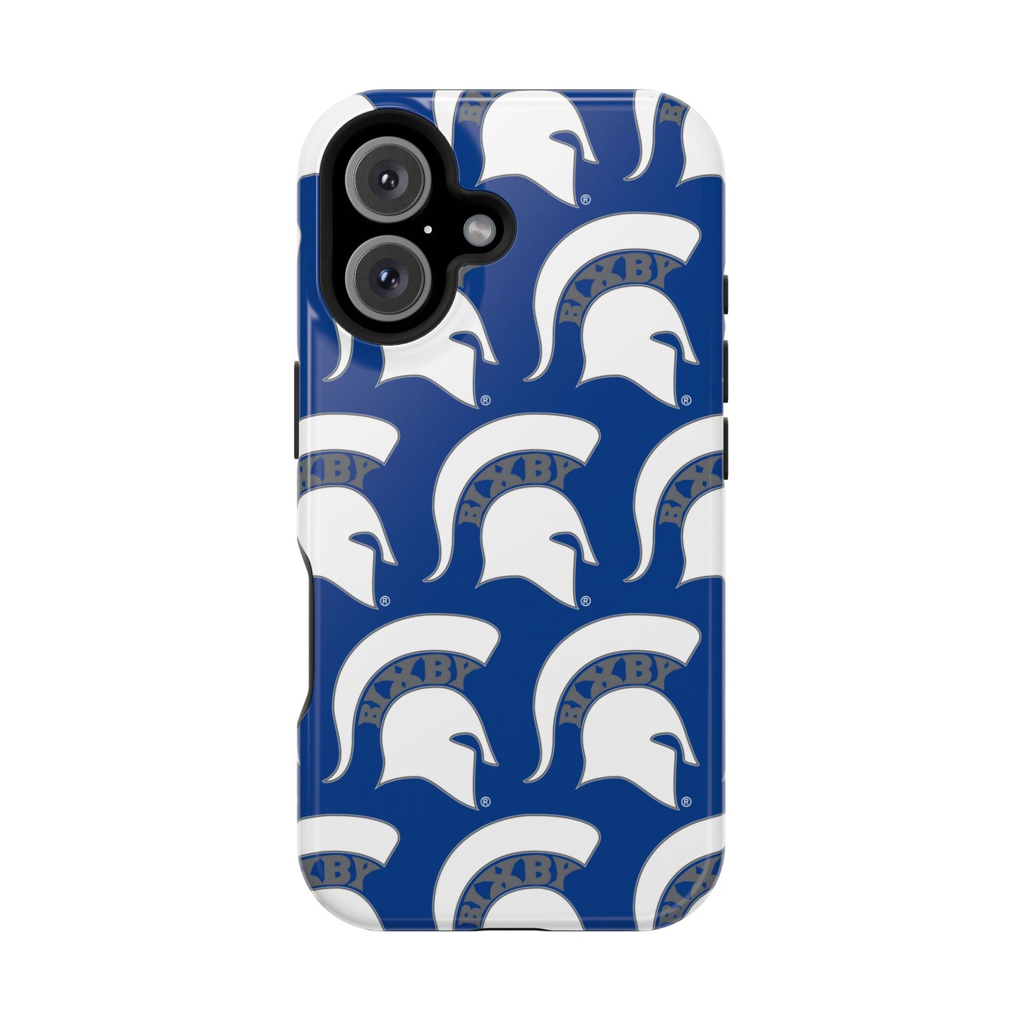 Bixby Spartan White Logo Impact Resistant iPhone Case