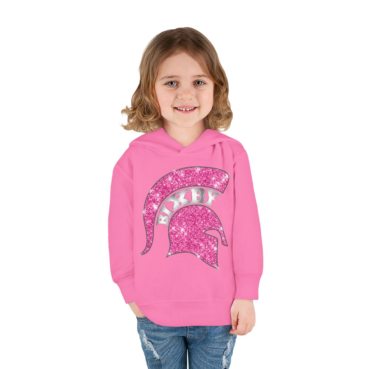 Bixby Spartans Pink Bling Toddler Rabbit Skins Hoodie
