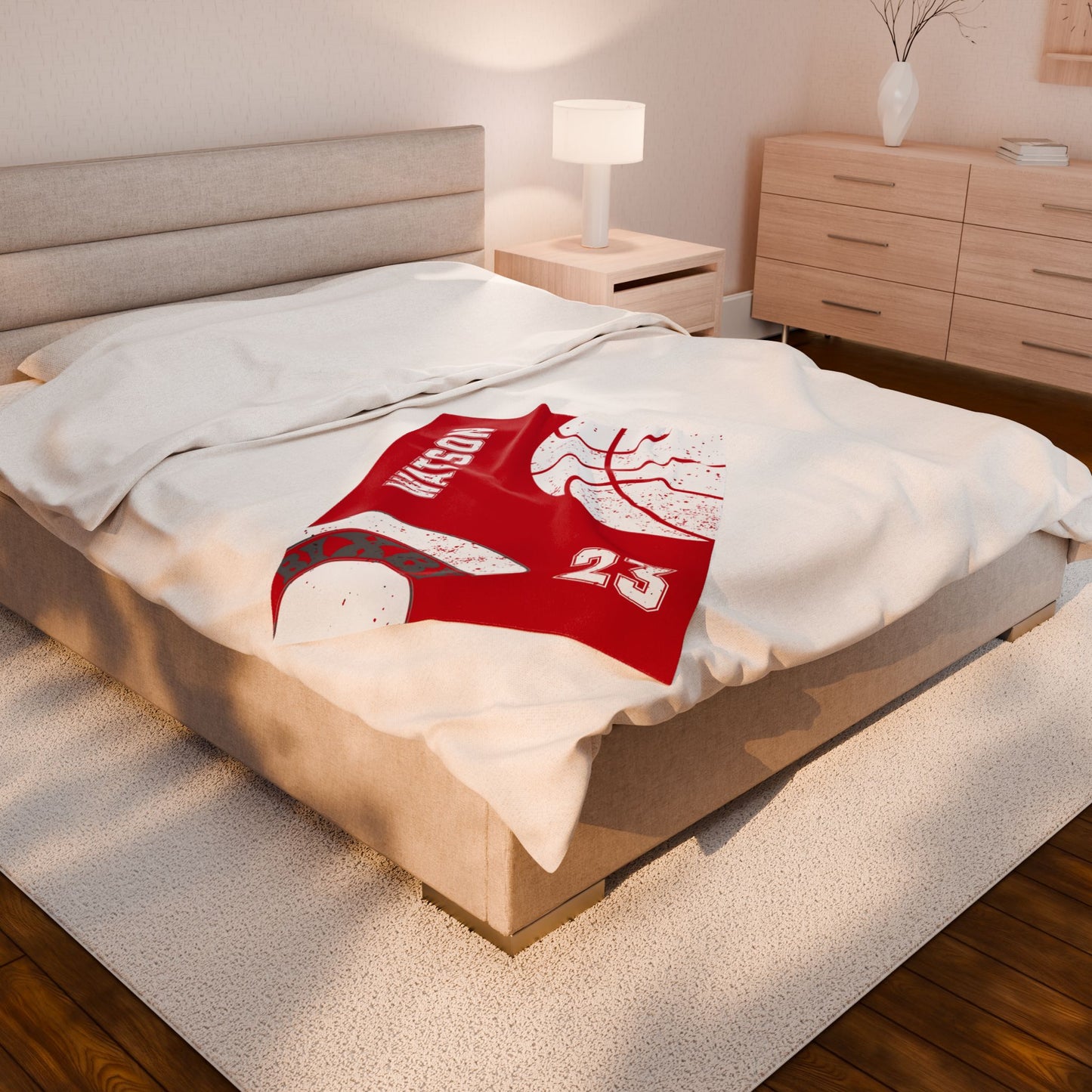 Spartan Basketball Velveteen Plush Blanket - Customized