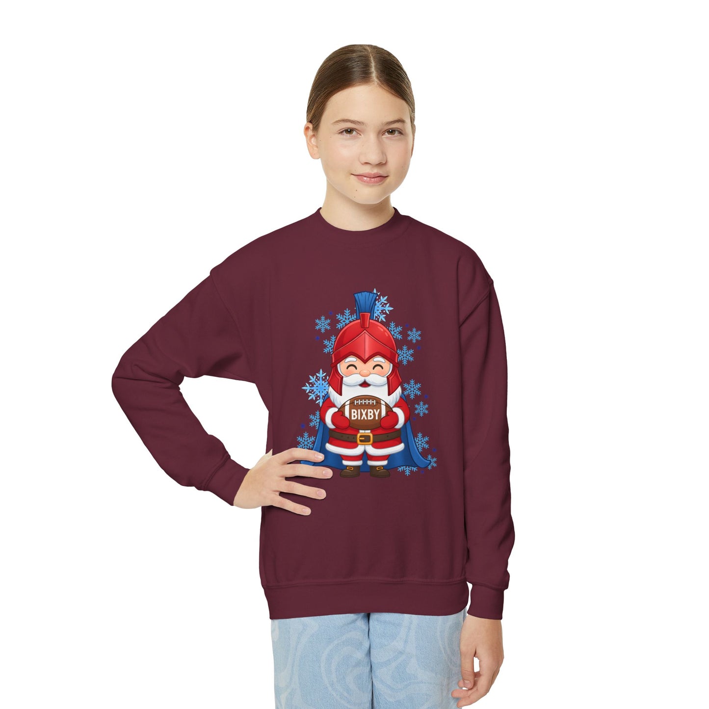 Spartan Football Santa Youth Gildan Sweatshirt