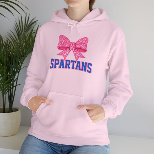 Spartans Pink Bow Breast Cancer Awareness Gildan Hoodie