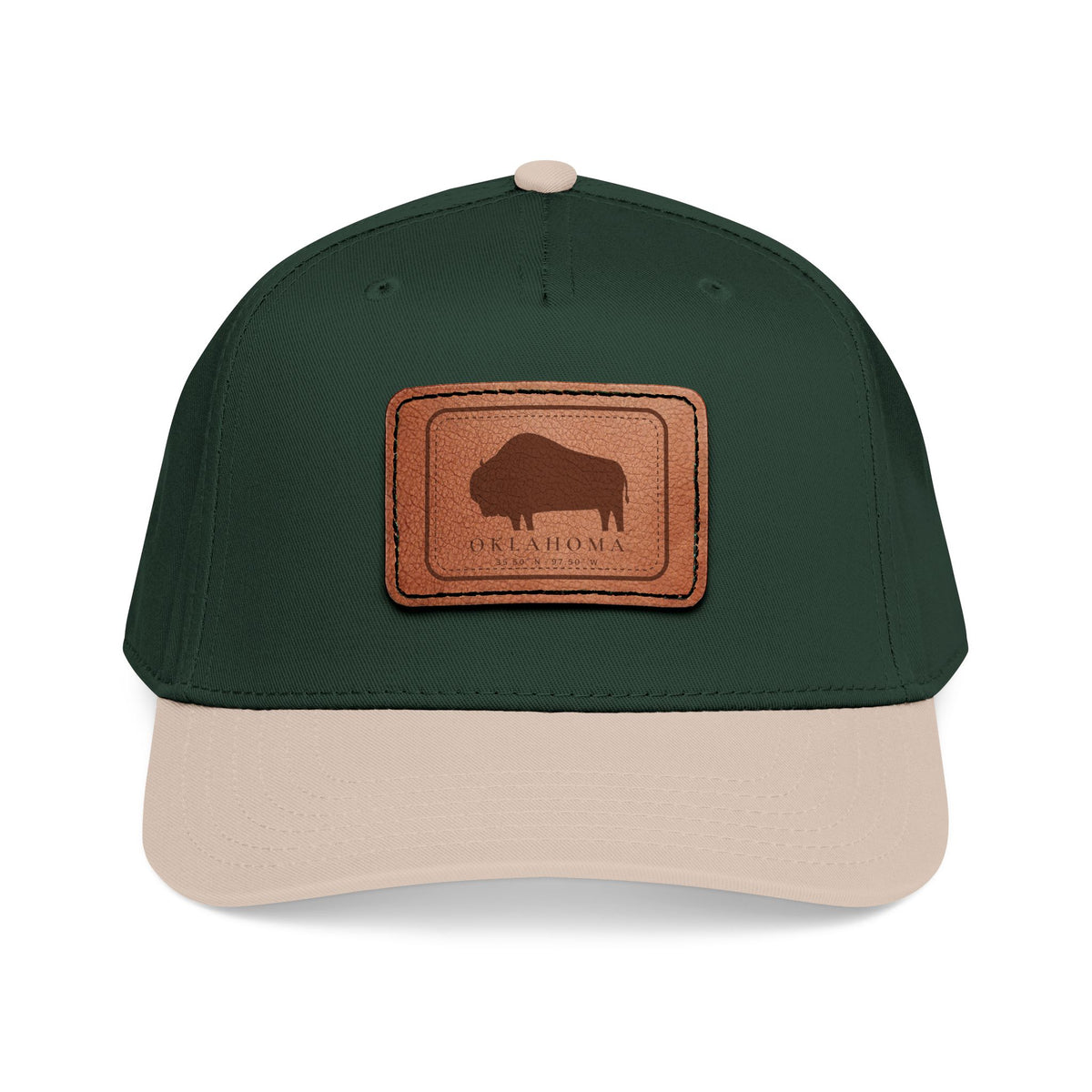 Bison Oklahoma Leather Patch Cap