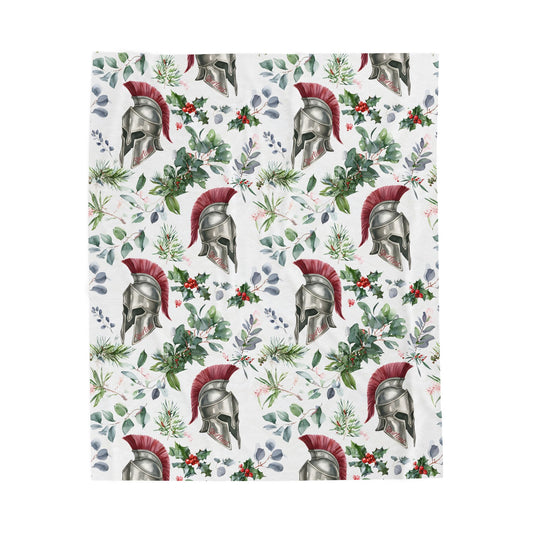 Spartan Christmas Floral Velveteen Plush Blanket