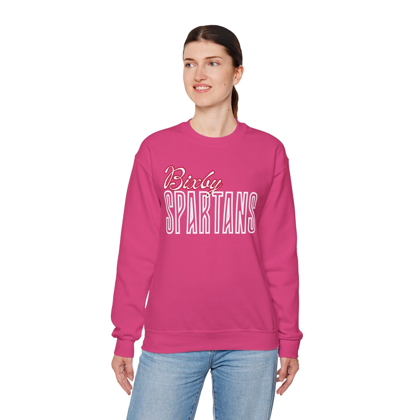 Bixby Spartans Cursive Gildan Sweatshirt