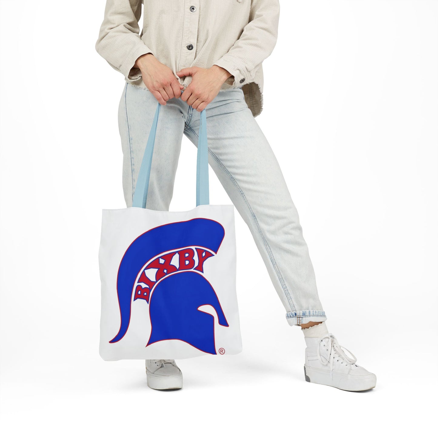Spartan Blue Logo Canvas Tote Bag