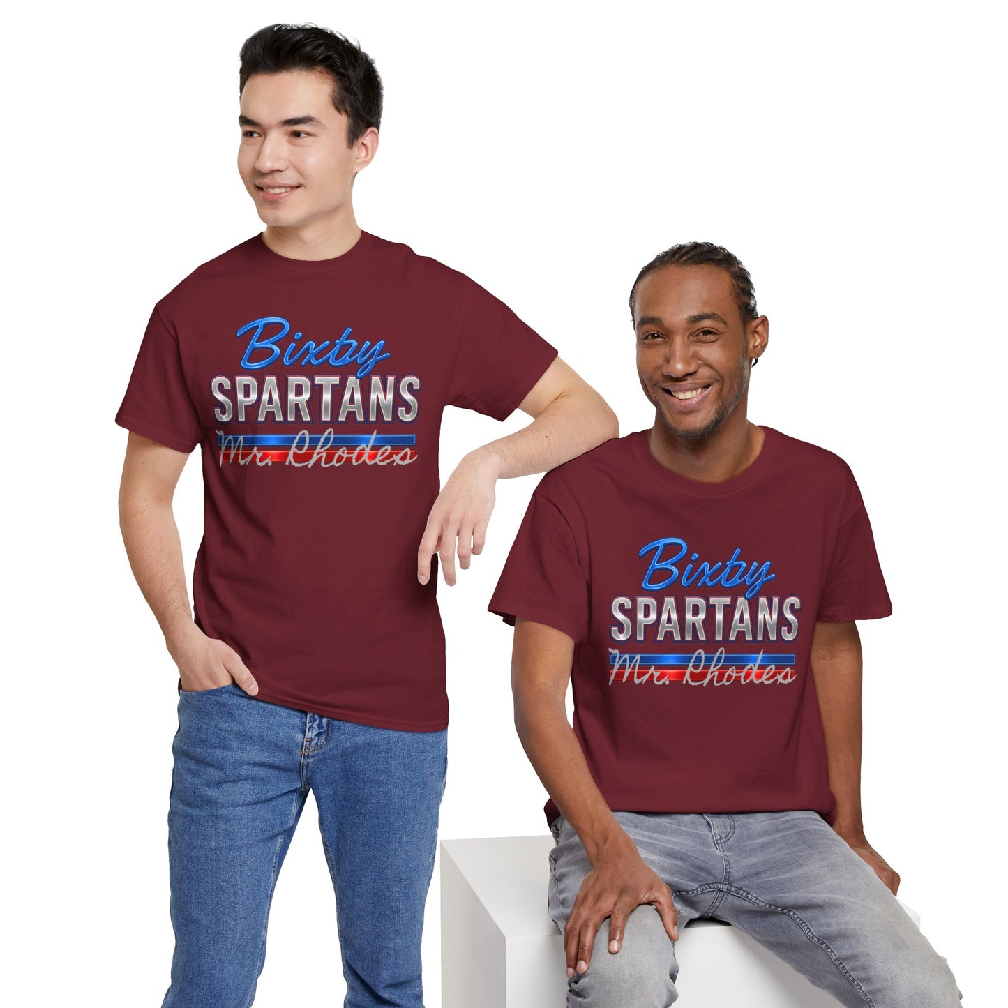 Personalized Bixby Spartans Metallic Gildan Tee