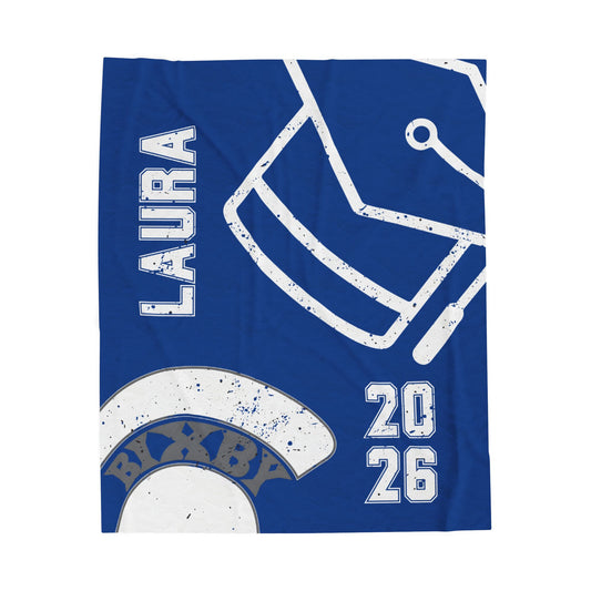 Bixby Spartan Graduation Class of 2026 Velveteen Plush Blanket