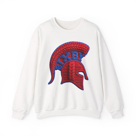 Red Spartan Helmet BIXBY Knit-Style Printed Design