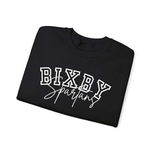 Bixby Spartans White Print Gildan Sweatshirt
