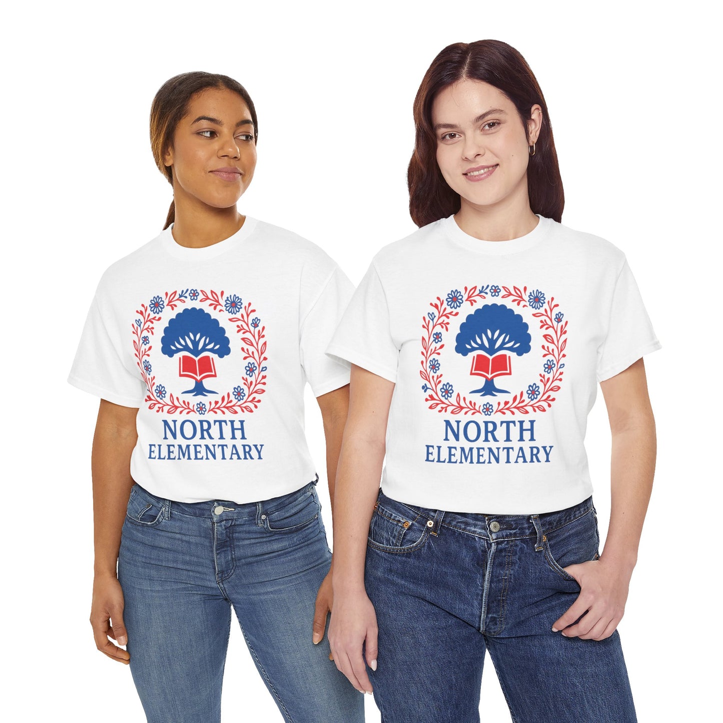 Floral North Elementary Spartan Gildan Tee