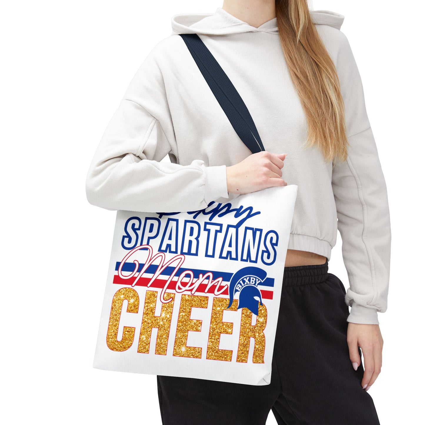 Bixby Spartans Cheer Mom Polyester Tote Bag