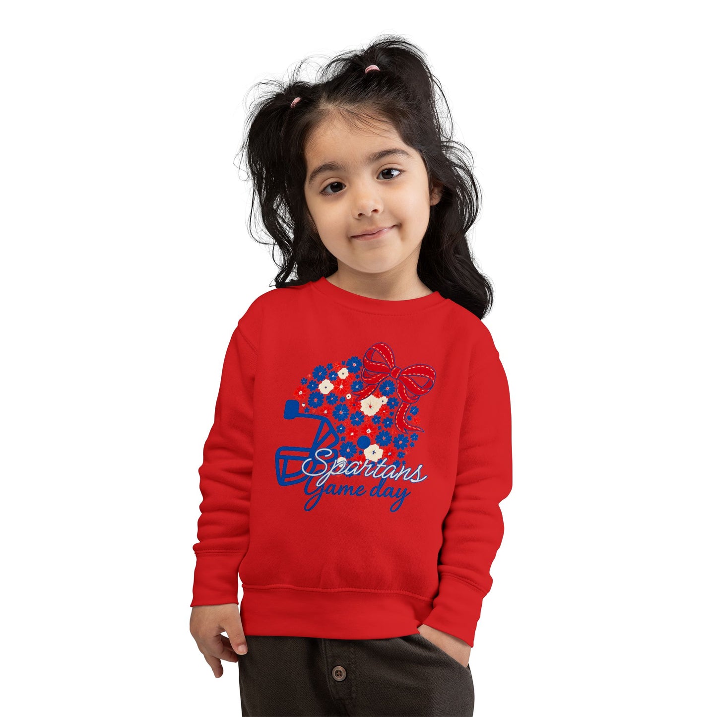 Bixby Spartans Gameday Floral Helmet Toddler Rabbit Skins Sweatshirt