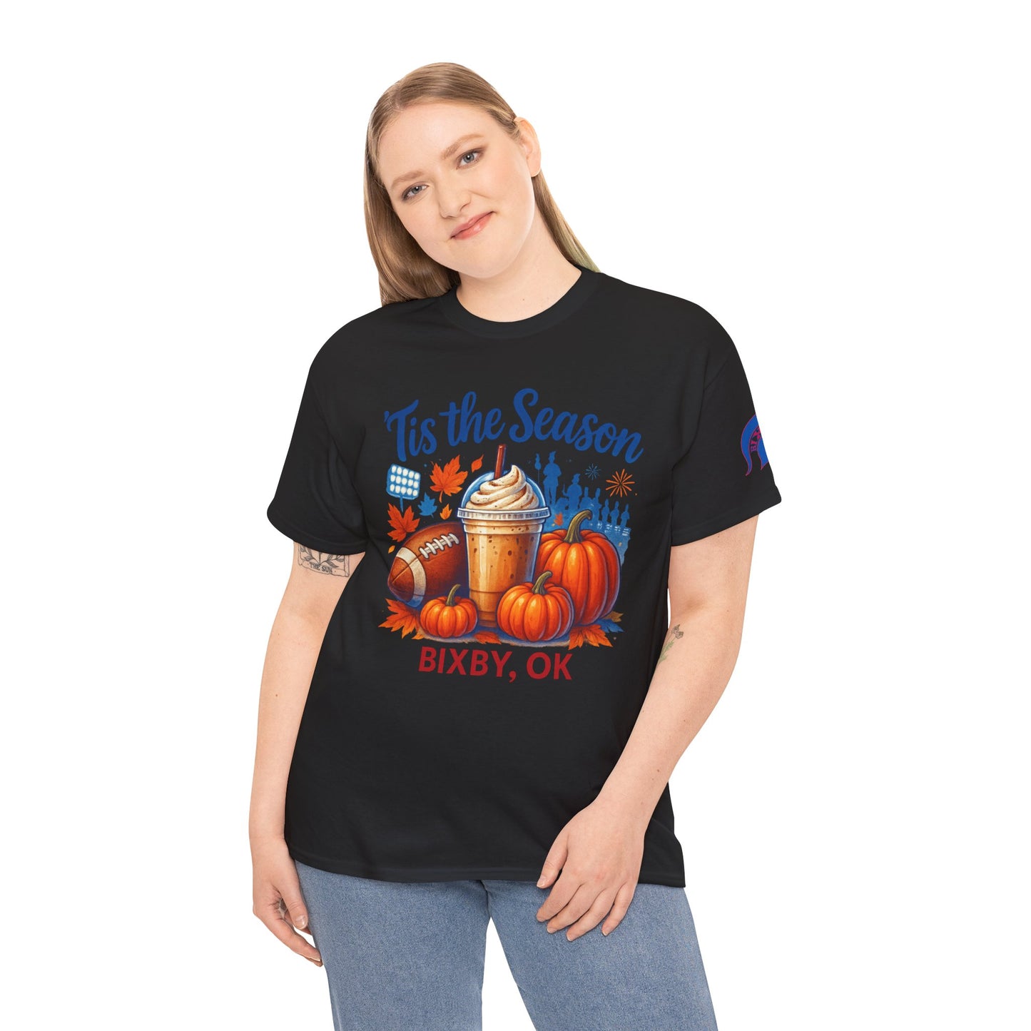 Bixby Football Mom Pumpkin Spice Vibes Gildan Tee