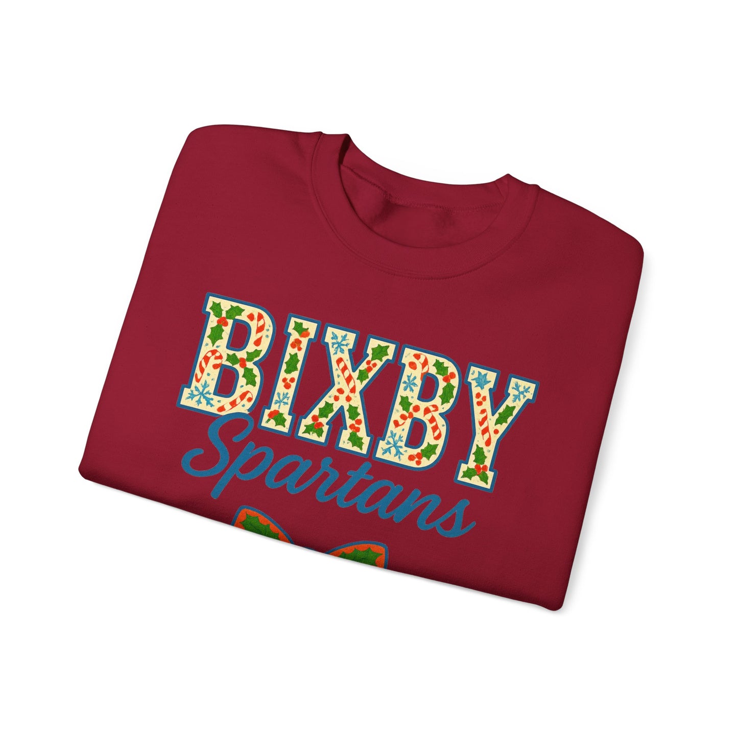 Bixby Spartans Christmas Vibes Gildan Sweatshirt