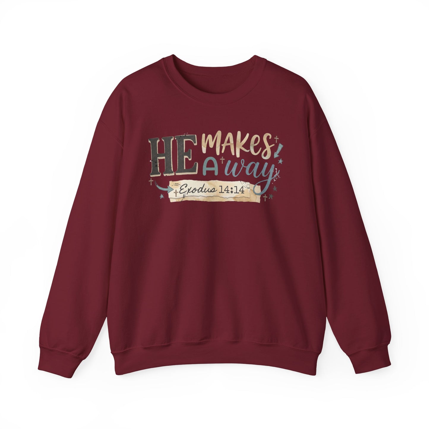 He Makes Away Exodus 14:14 Sweatshirt | Christian Scripture Crewneck