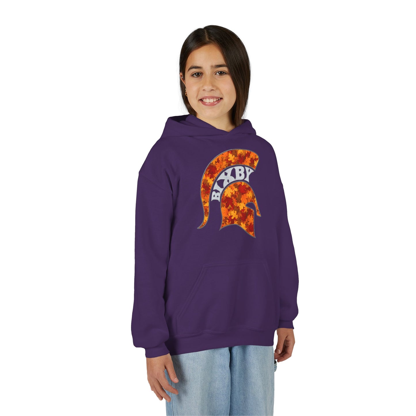 Bixby Spartan Fall Helmet Youth Gildan Hoodie