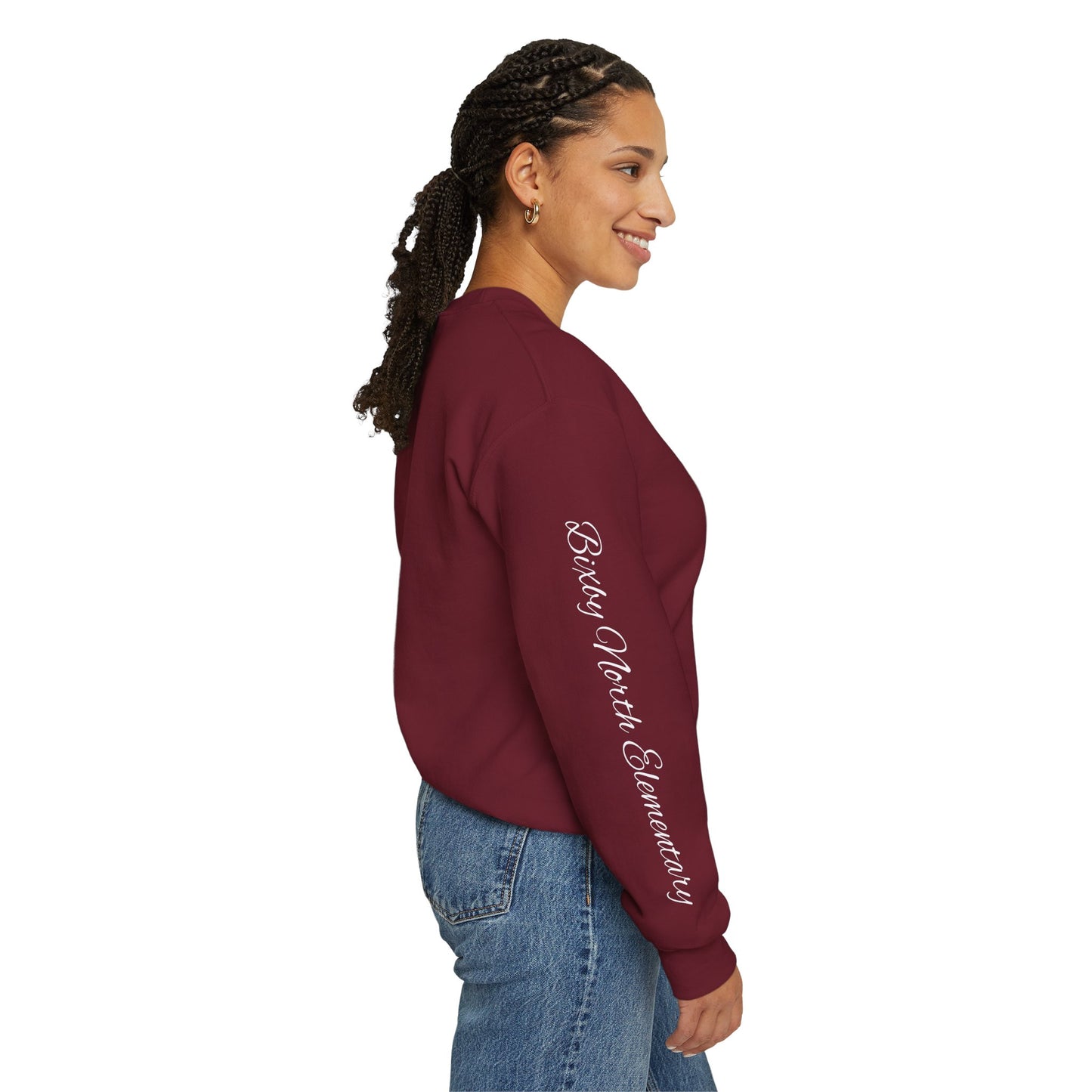 Spartan Santa Gildan Sweatshirt With Customized Sleeve Print