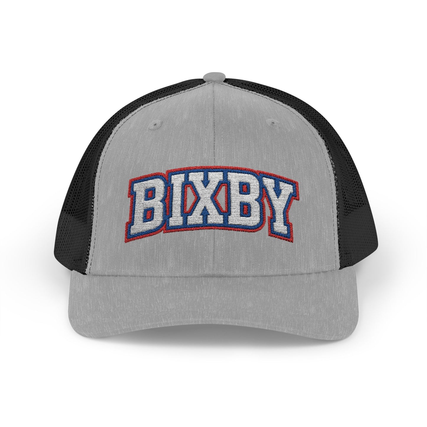 Bixby White Athletic Letter Embroidered Trucker Snapback