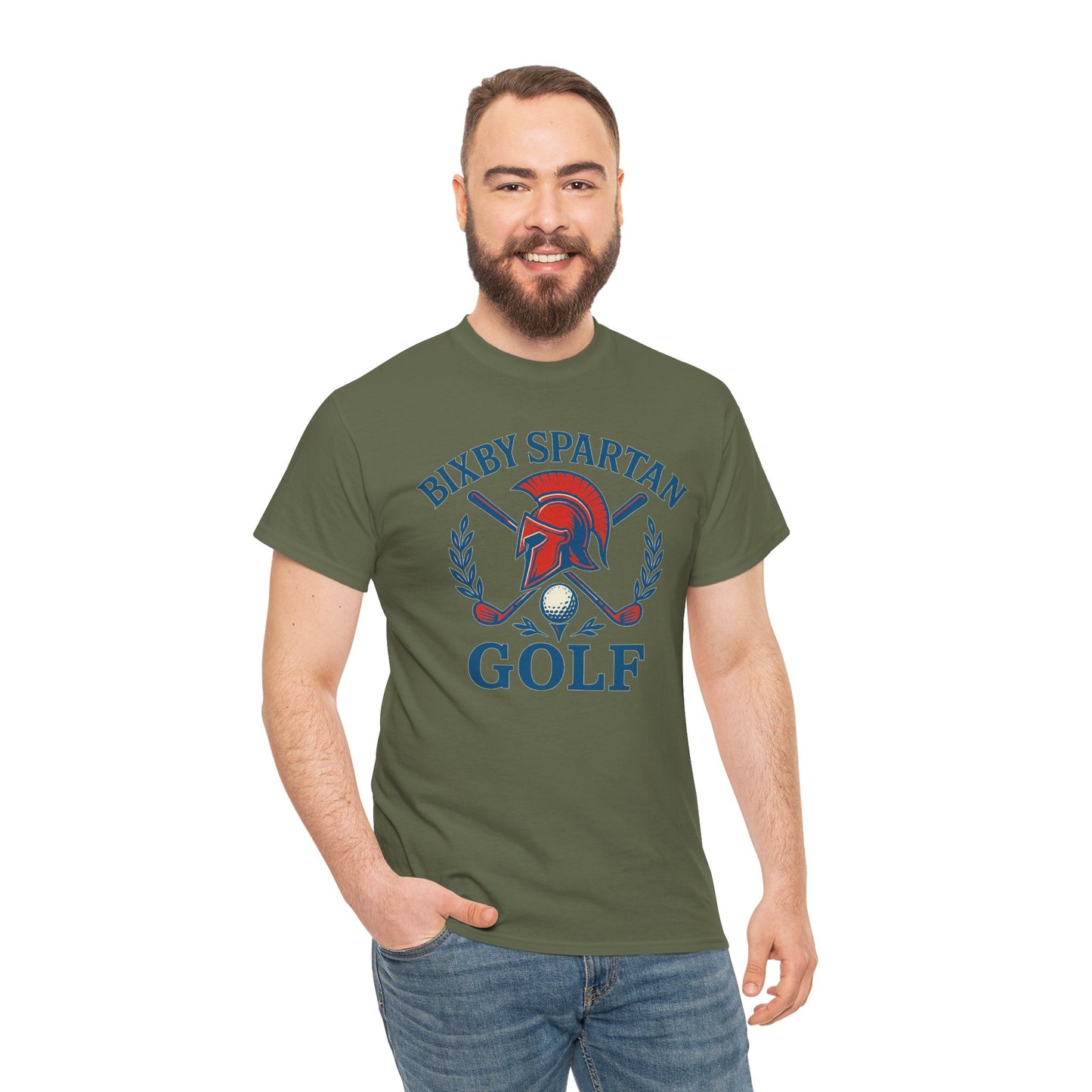 Bixby Spartans Golf Crest Gildan Tee