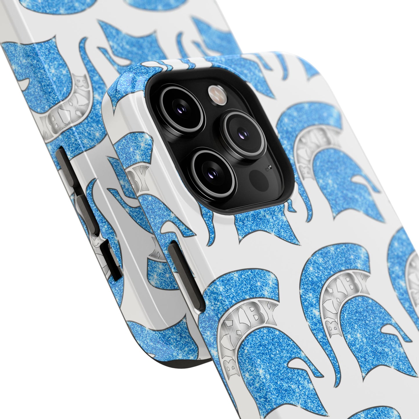 Bixby Spartan Blue Bling Logo Impact Resistant iPhone Case