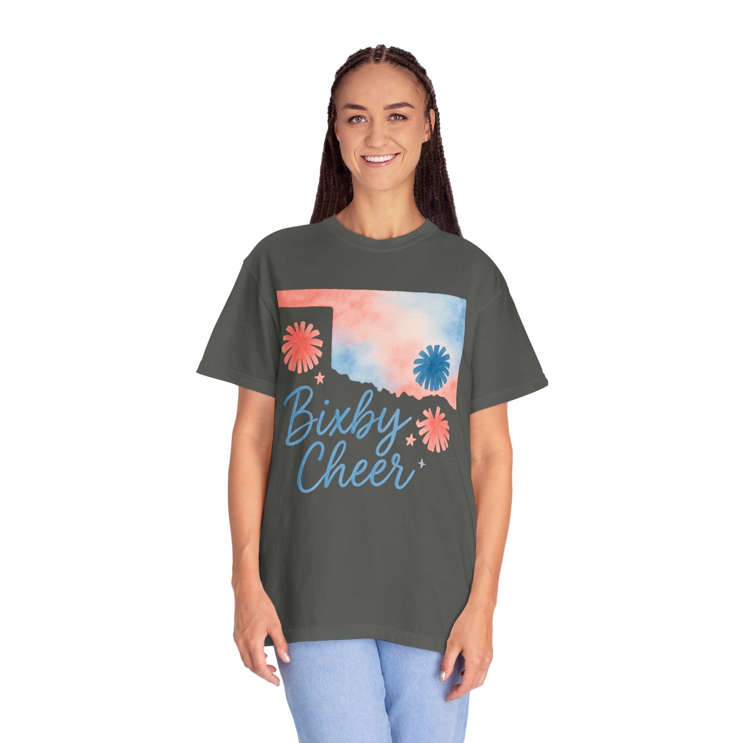 Cheer Bixby OK Watercolor Comfort Colors Tee