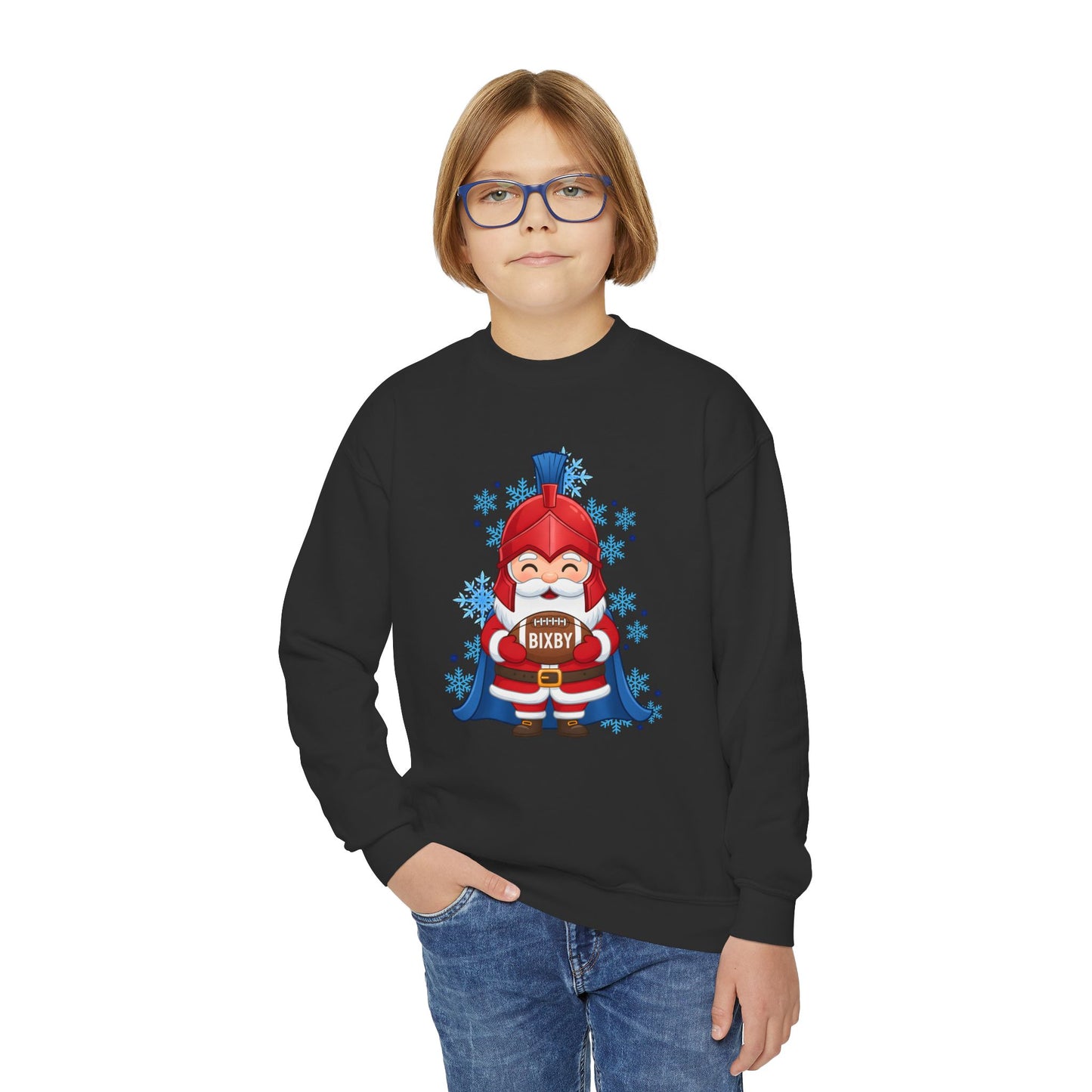Spartan Football Santa Youth Gildan Sweatshirt
