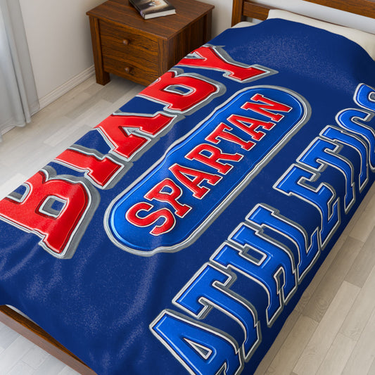 Bixby Spartan Athletics Velveteen Plush Blanket