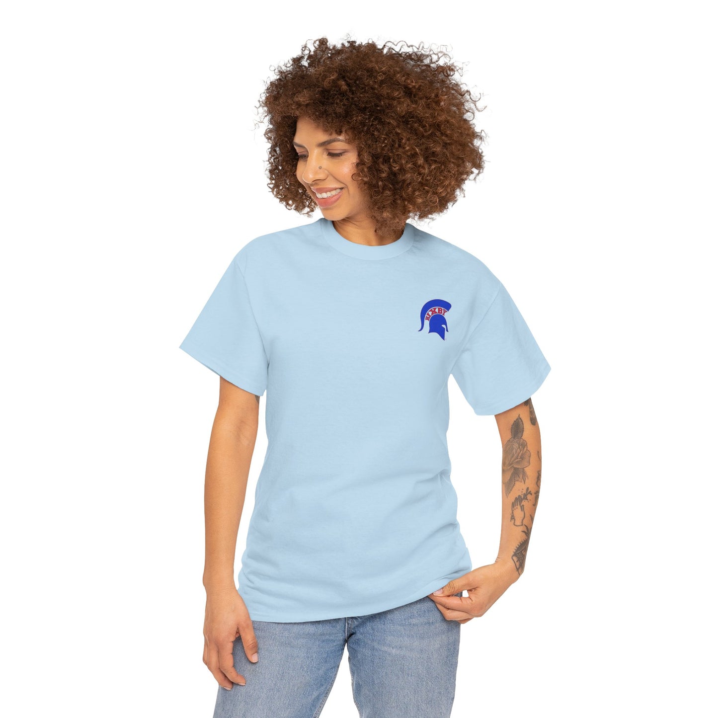 Spartan Blue Logo Gildan Tee