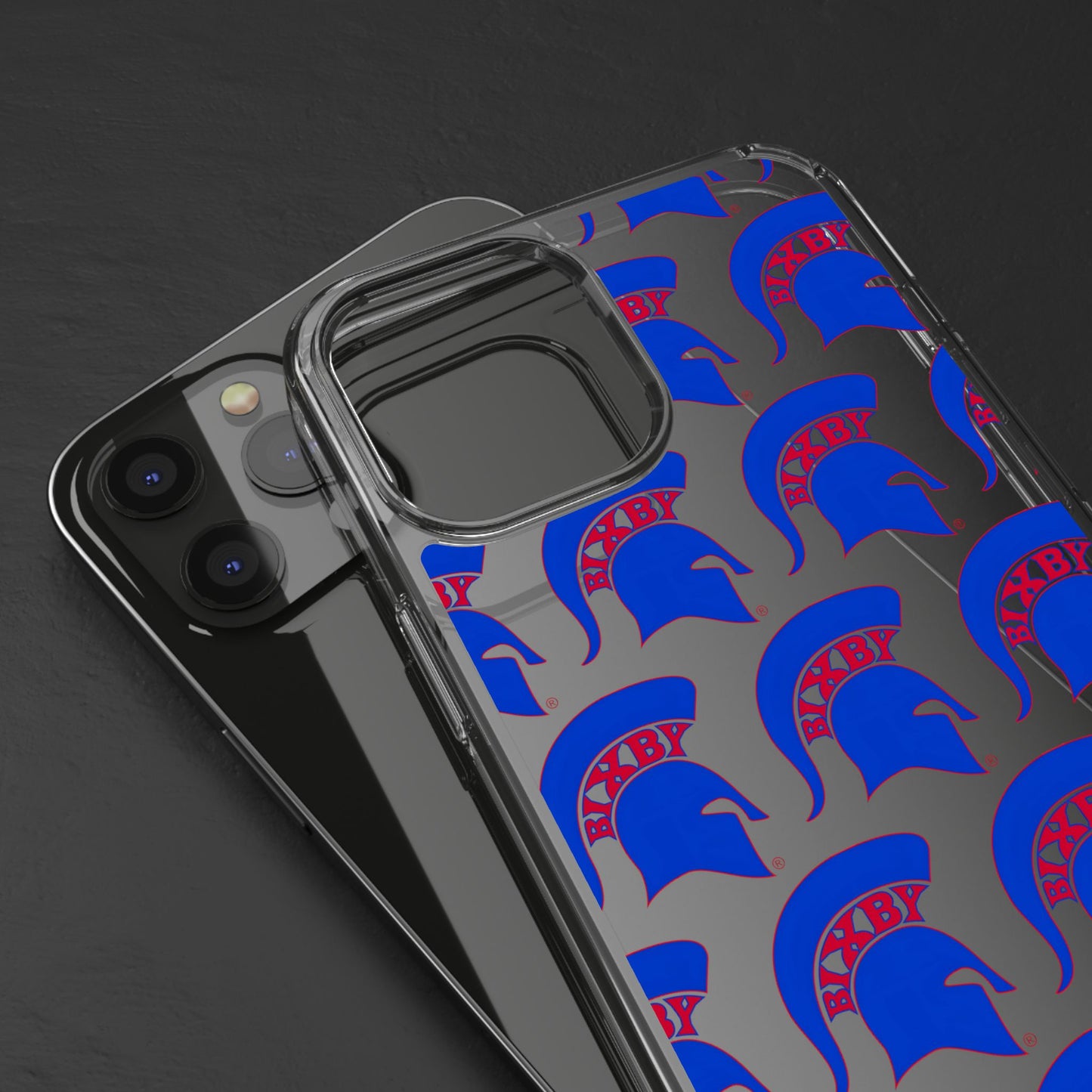 Spartan Blue Logo Clear Apple Phone Case