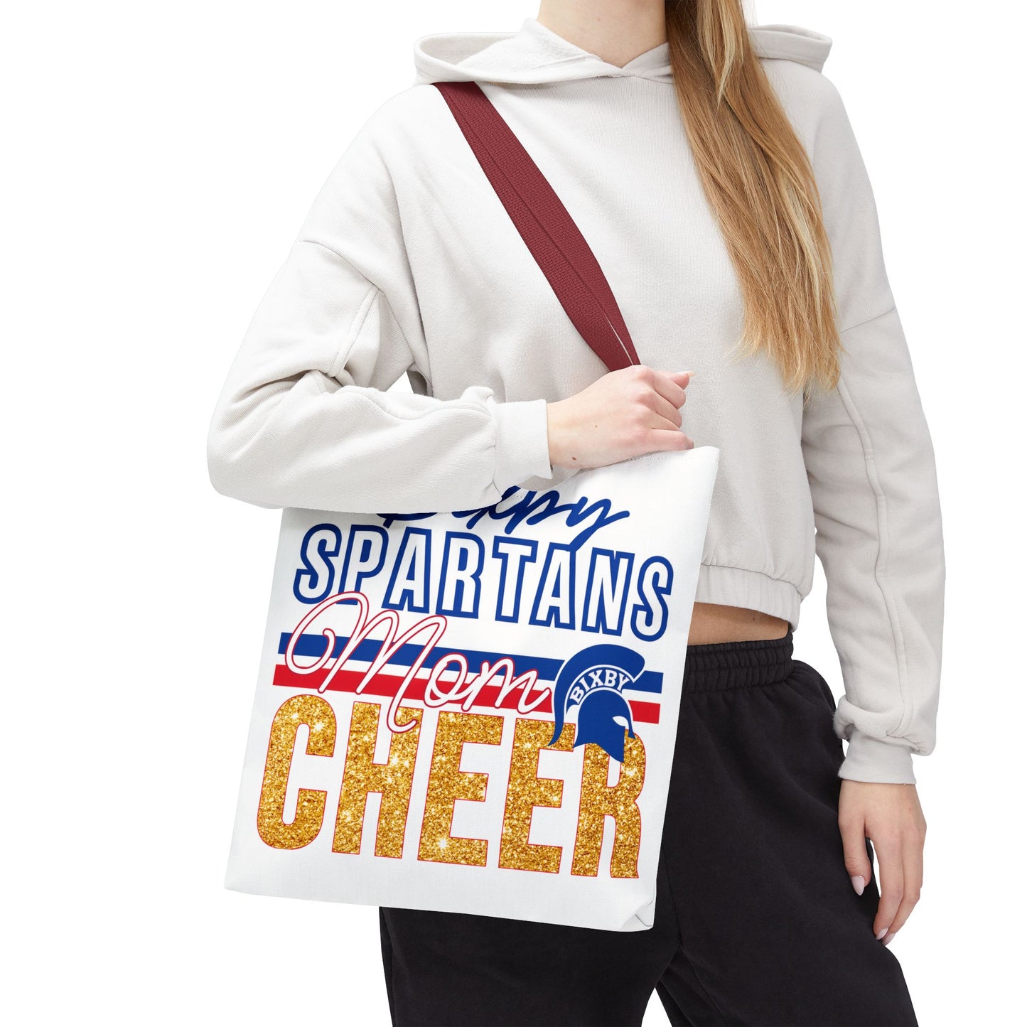 Bixby Spartans Cheer Mom Polyester Tote Bag