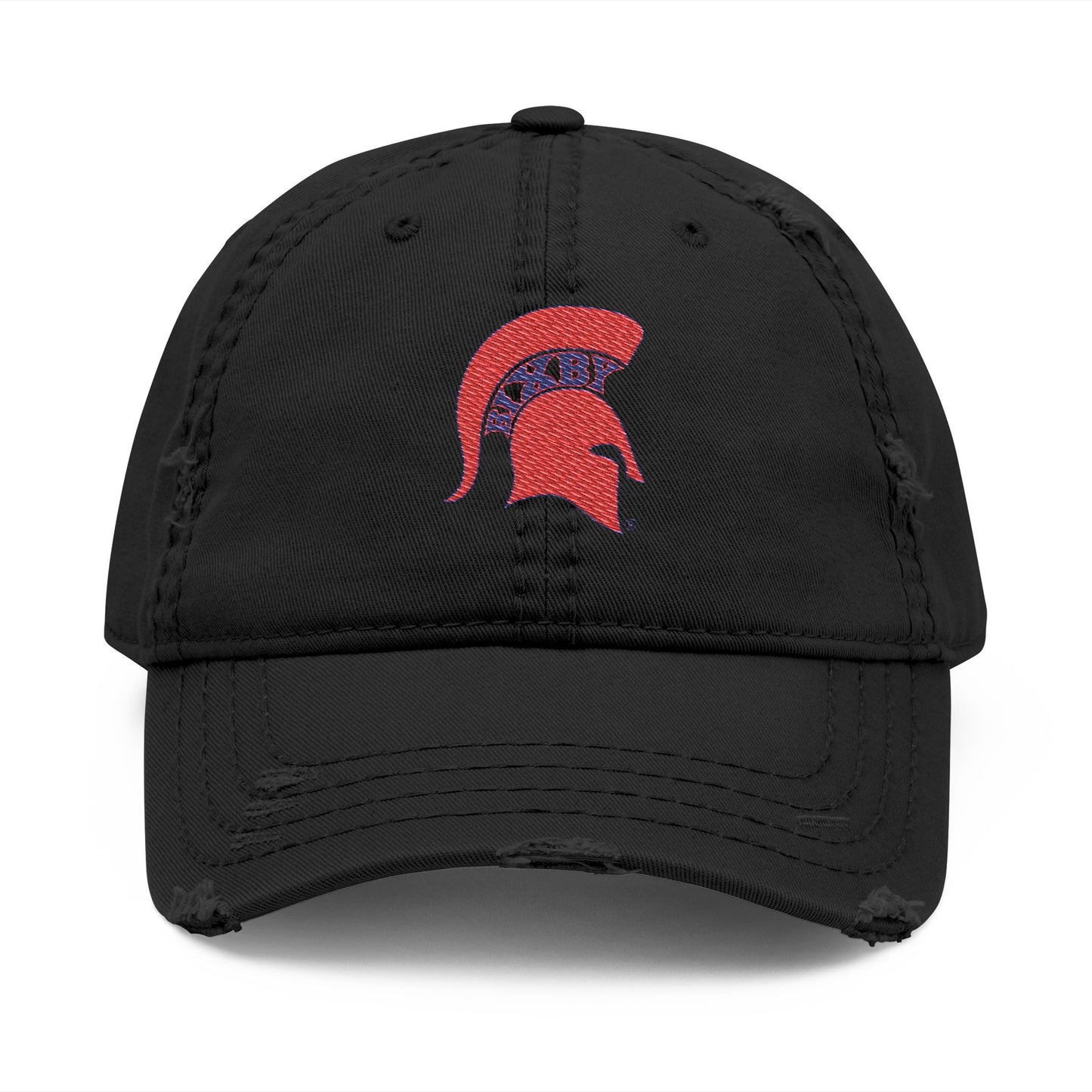 Spartan Red Logo Embroidered Distressed Classic Ballcap