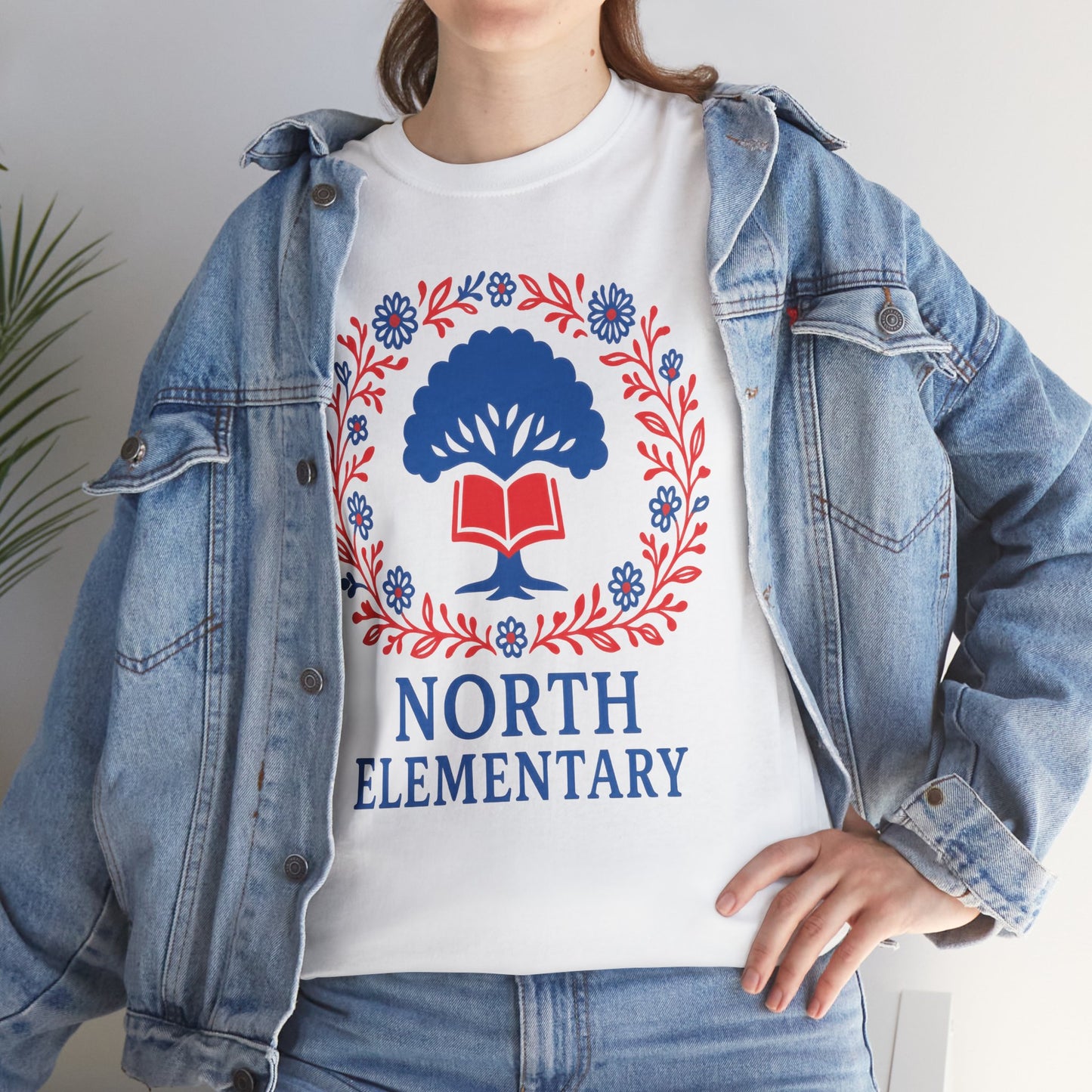 Floral North Elementary Spartan Gildan Tee