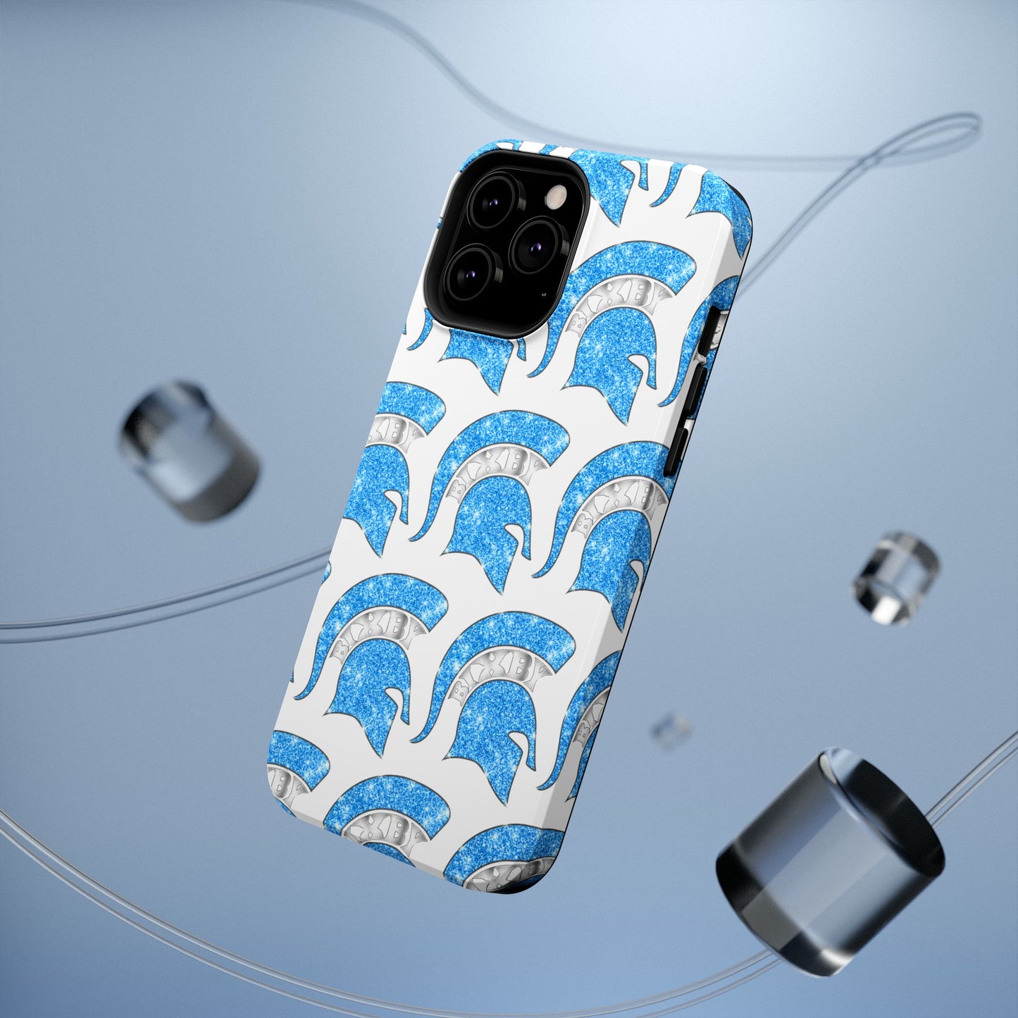 Bixby Spartan Blue Bling Logo Impact Resistant iPhone Case
