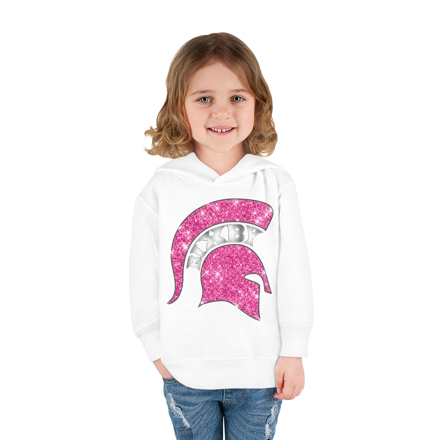 Bixby Spartans Pink Bling Toddler Rabbit Skins Hoodie