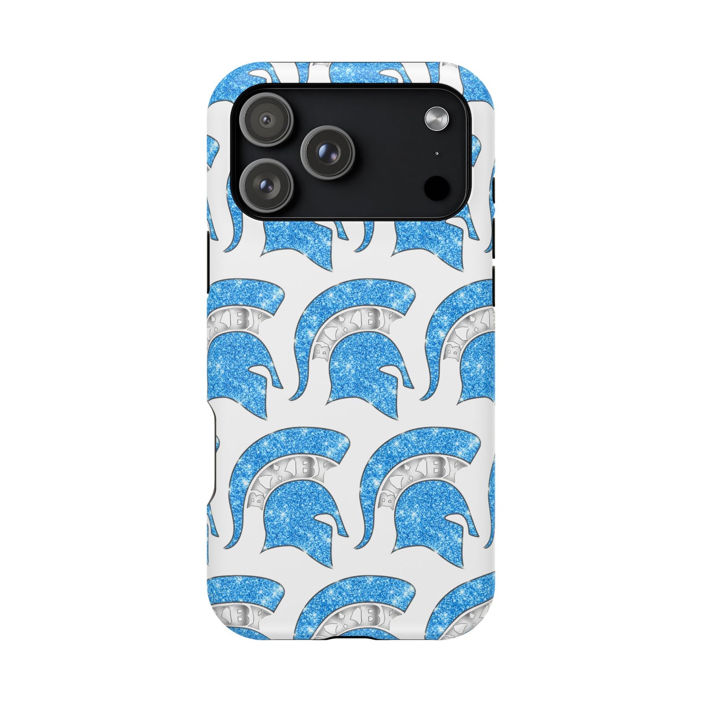 Bixby Spartan Blue Bling Logo Impact Resistant iPhone Case