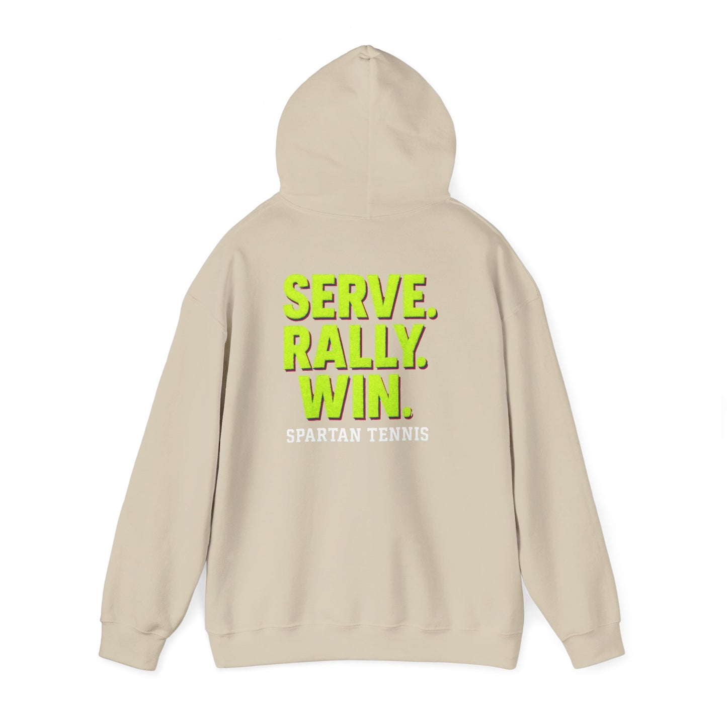 Rally. Serve. Win. Spartan Tennis Gildan Hoodie