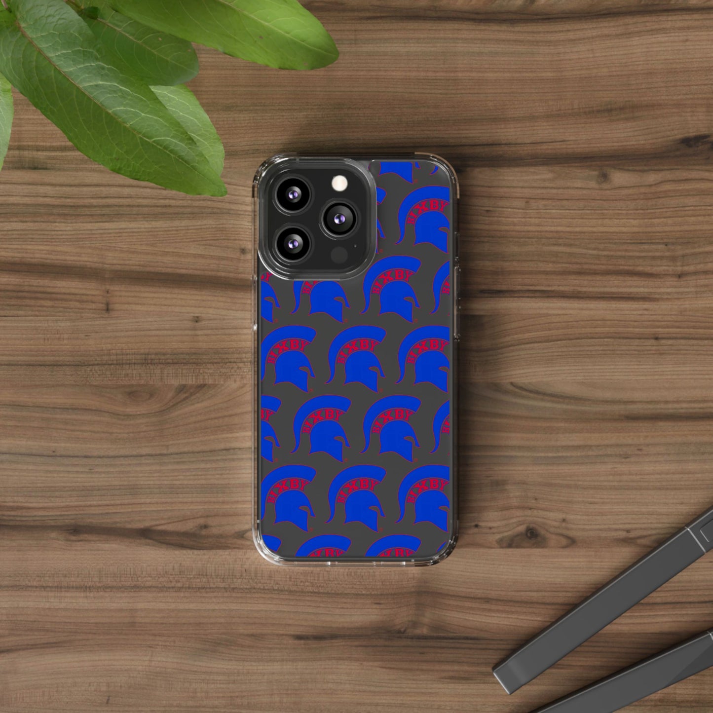 Spartan Blue Logo Clear Apple Phone Case