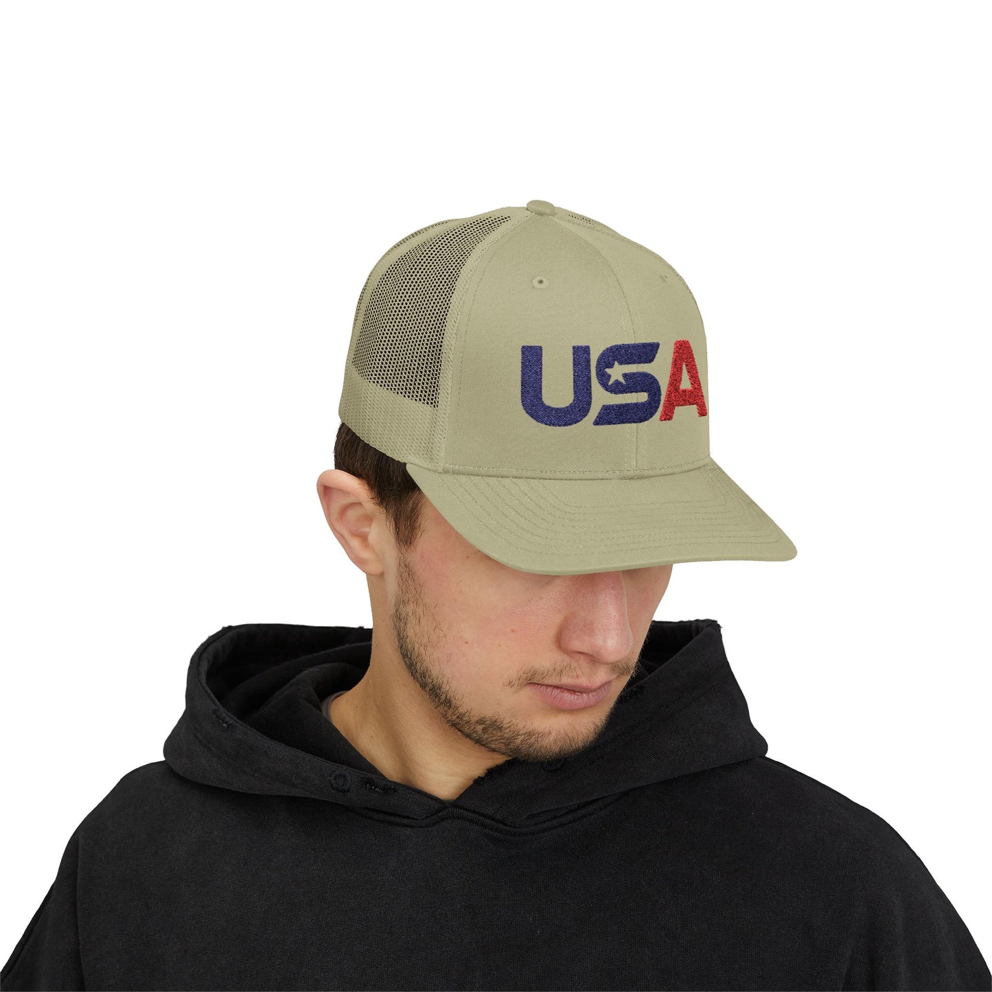 Patriotic USA Embroidered Trucker Snapback