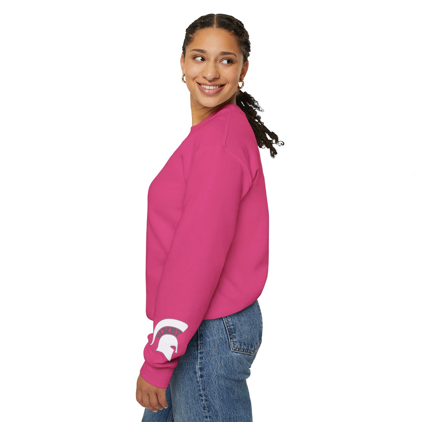 Spartan Football Santa Gildan Sweatshirt With Sleeve Print