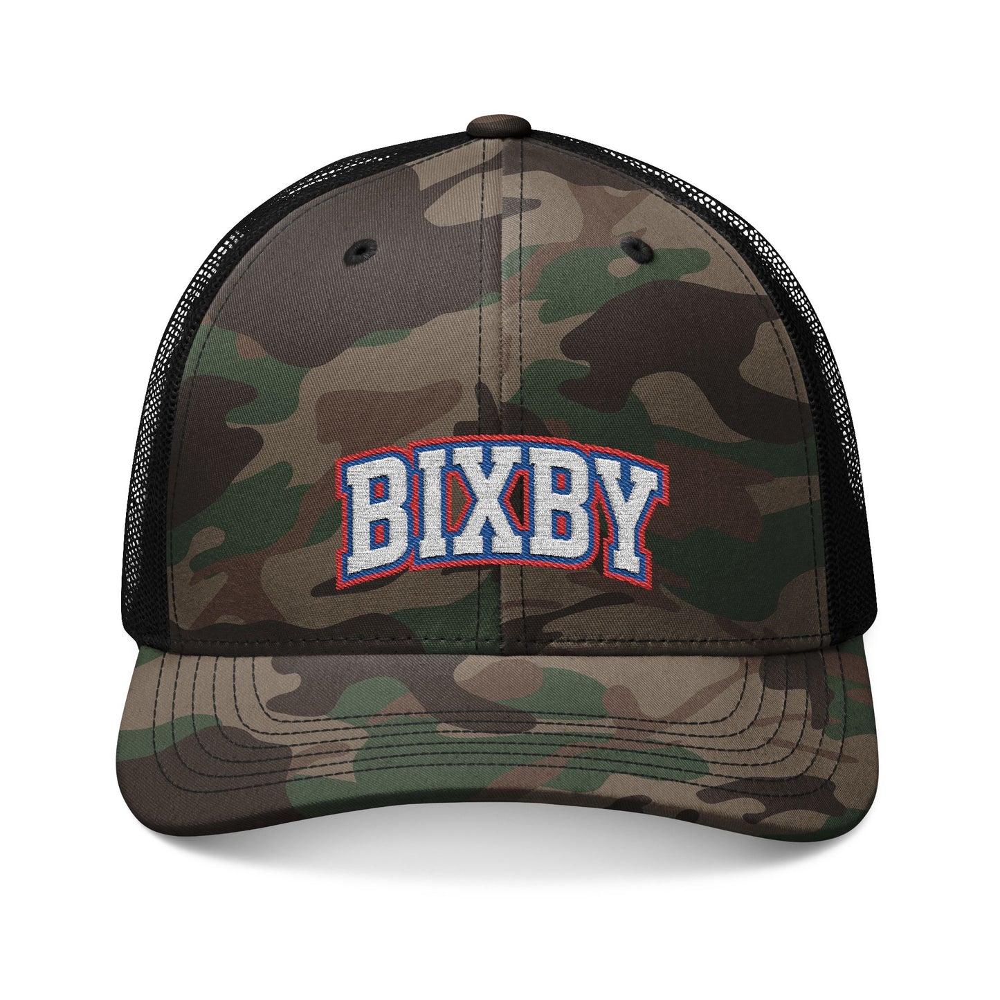 Bixby Embroidered Camouflage Trucker Hat