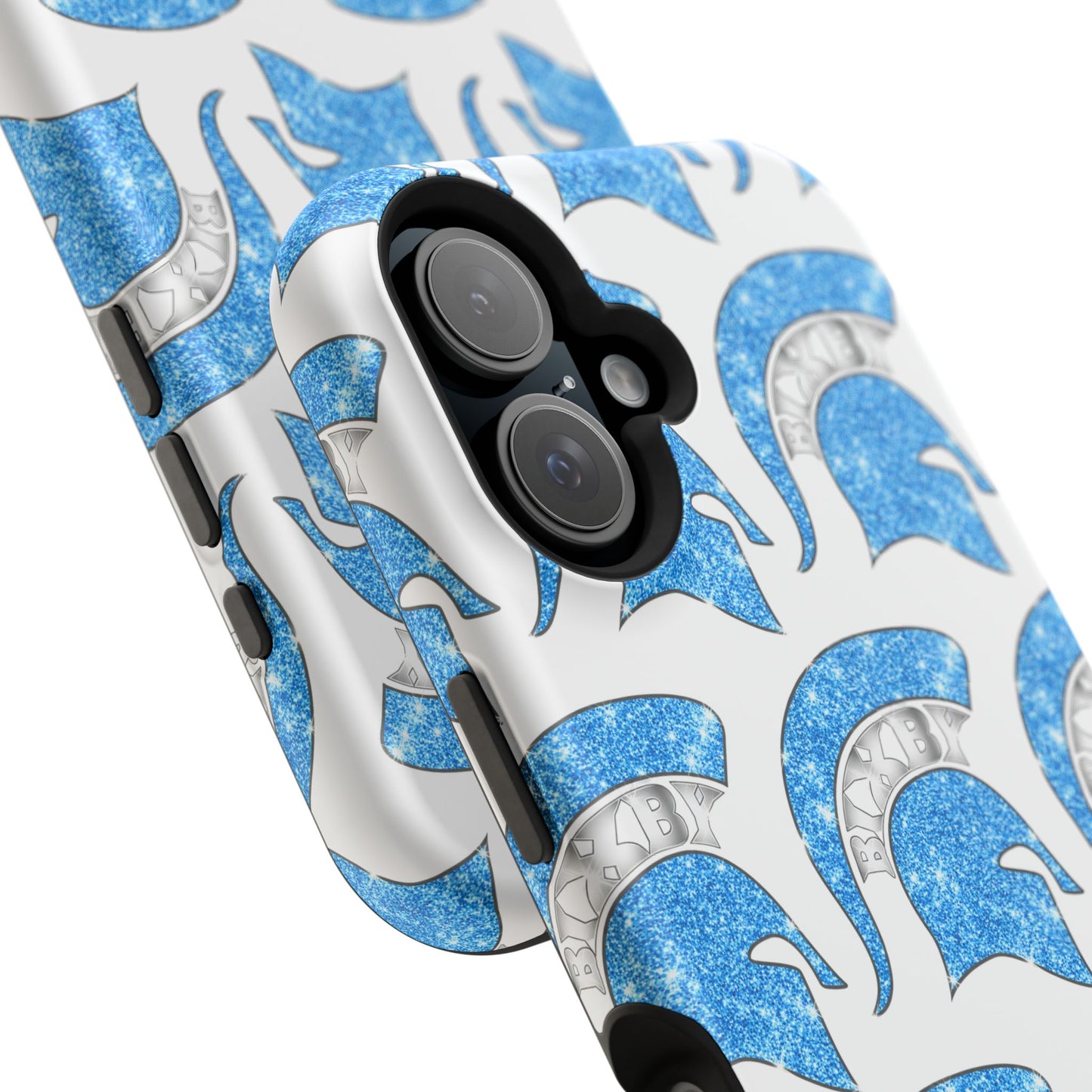 Bixby Spartan Blue Bling Logo Impact Resistant iPhone Case